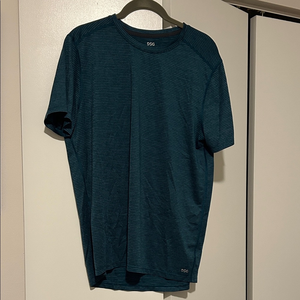Men's Teal Striped Short Sleeve Tee